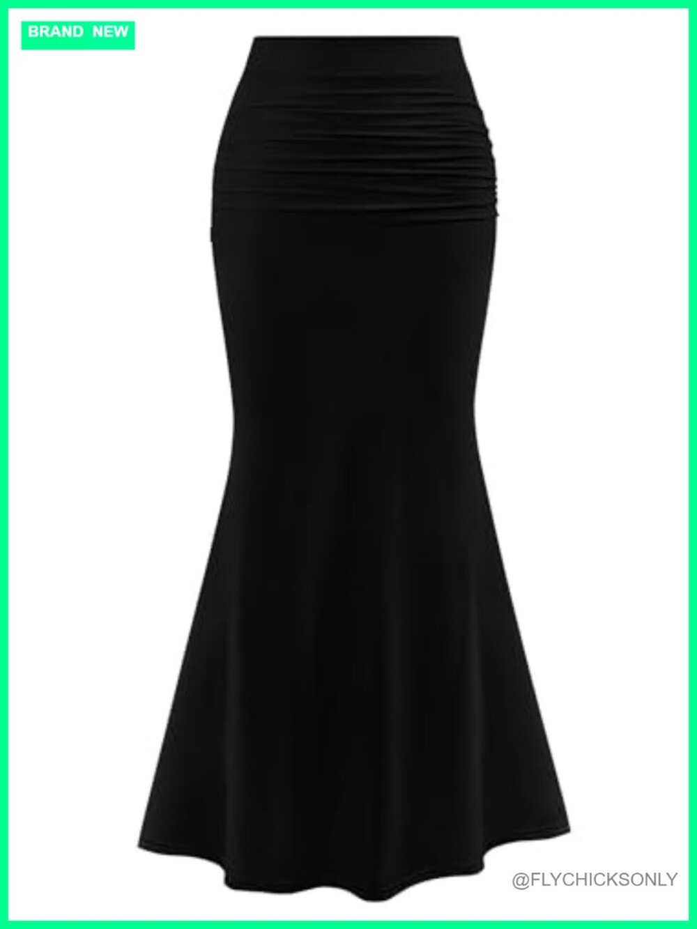 PRETTYGARDEN Womens Maxi Mermaid Skirt High Waist Bodycon Ruched Mesh
